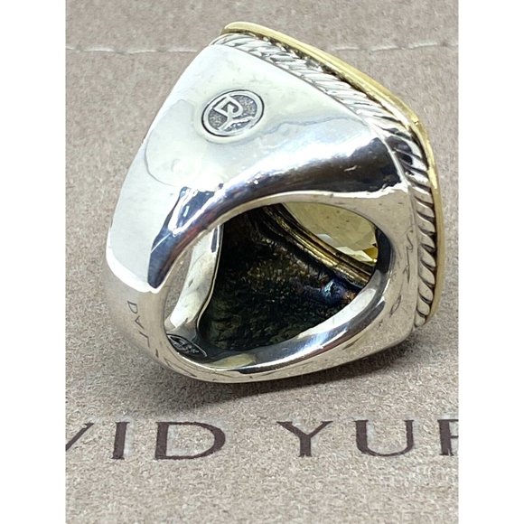 $3250 DAVID YURMAN 18K GOLD SS DIAMOND ALBION EXTRA LARGE LEMON QUARTZ R… - Picture 9 of 16
